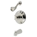 Kingston Brass KB2636DX Pressure Balance Tub and Shower Faucet, Polished Nickel KB2636DX